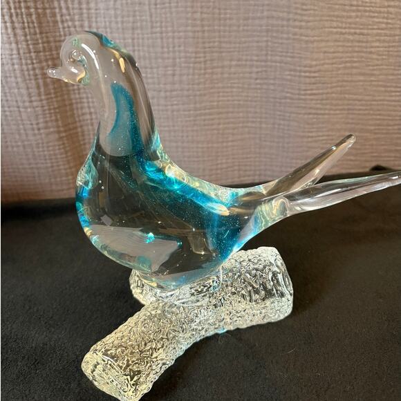 Vintage Italian Murano Dove Bird On Branch Art Glass Figurine Sculpture - Picture 3 of 8